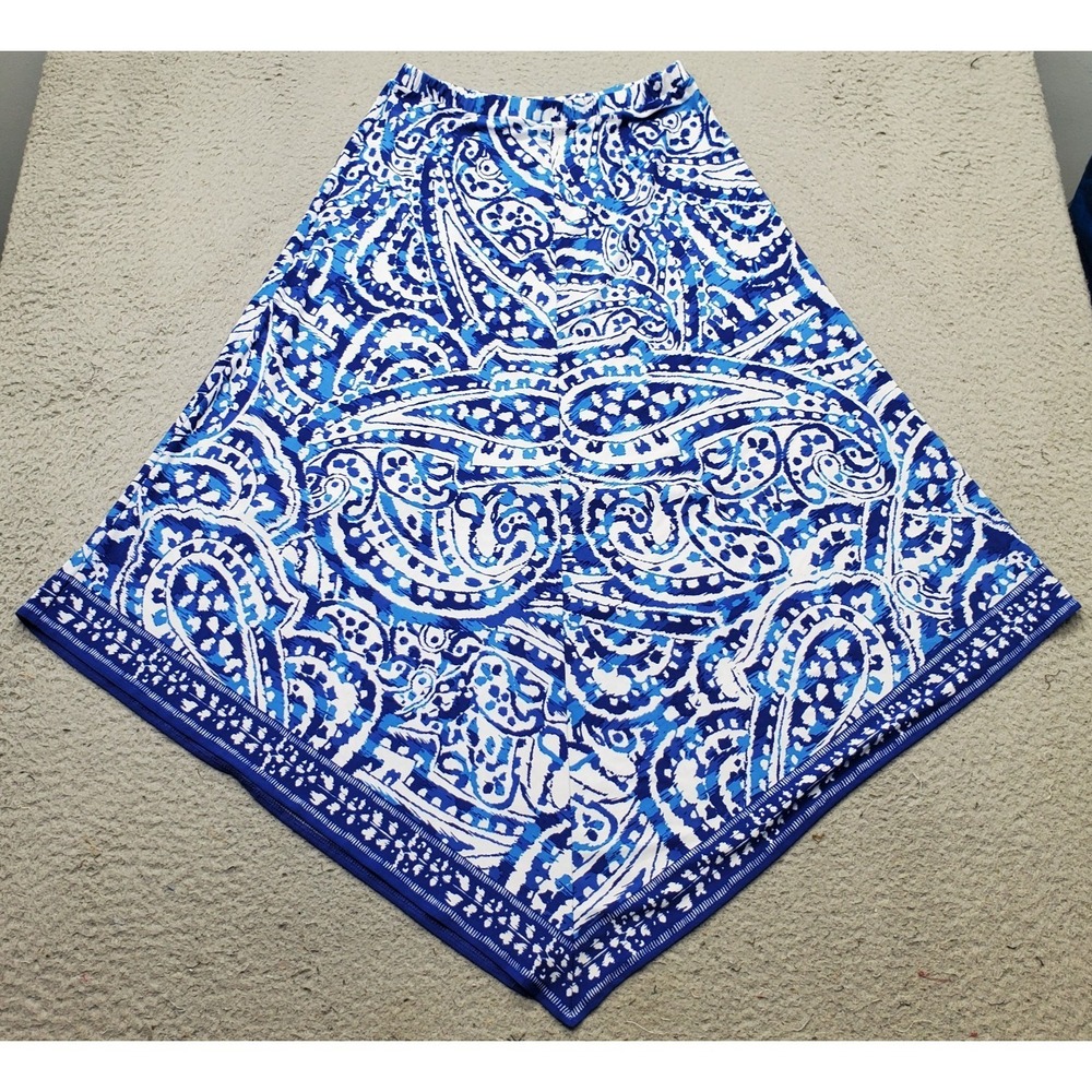 Chico's Asymmetrical Skirt Womens Small Multi Paisley Handkerchief Hem Waistband